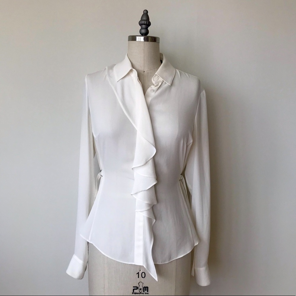 Karen Millen Off-White Ivory Blouse Size 8